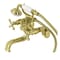 Kingston Brass KS225SB Tub Wall Mount Clawfoot Tub Faucet with Hand Shower, Brushed Brass KS225SB - alternate 1